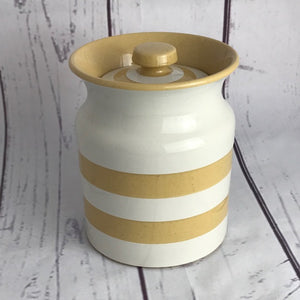 T.G.Green  gold Cornishware storage jar (large)