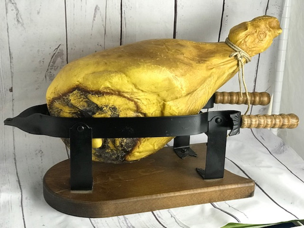 Large Butcher's shop advertising display - Prosciutto ham and stand