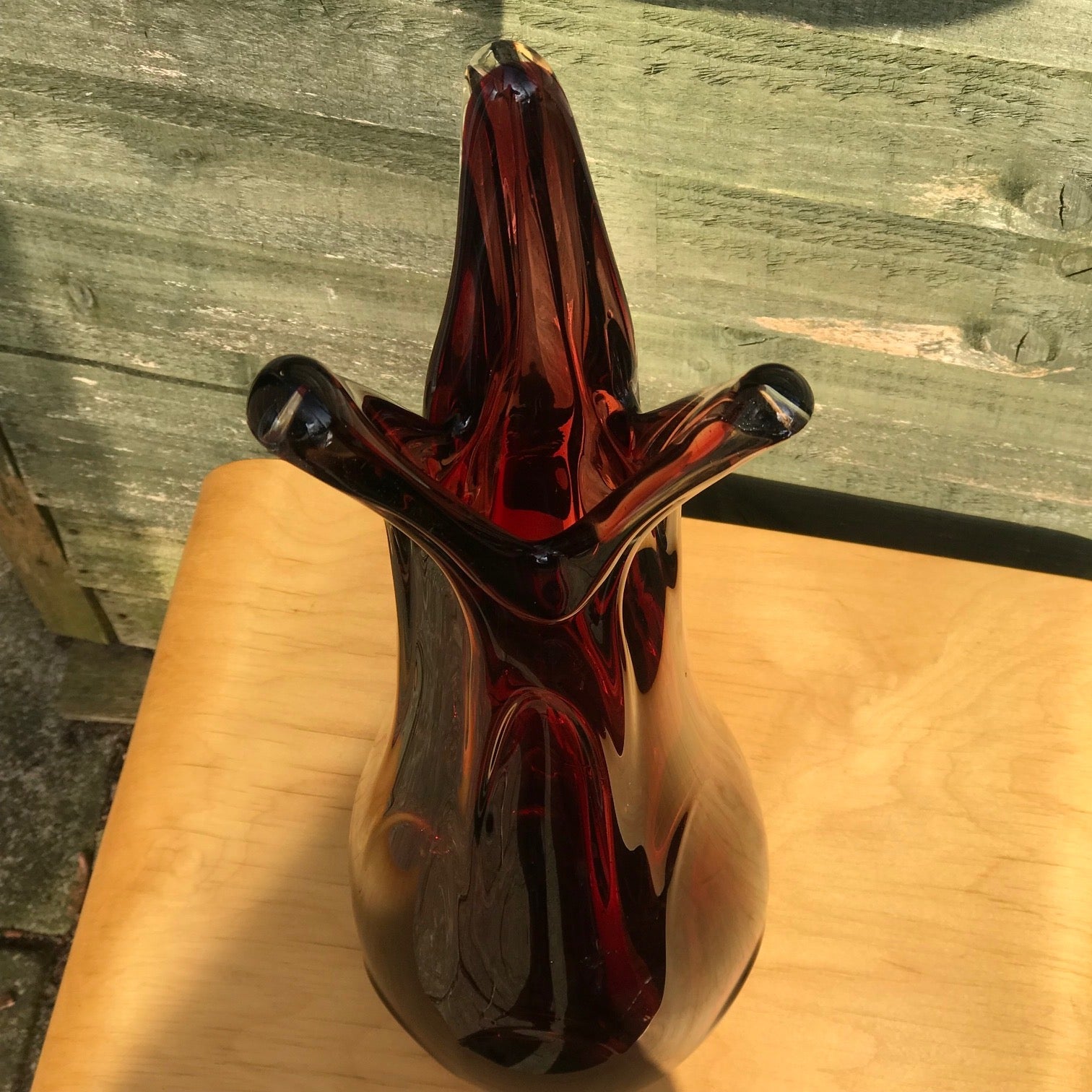 Karlovarske SKLO RUBY RED Cased Glass Vase