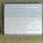 An XL vintage enamel roasting tray with pouring spout