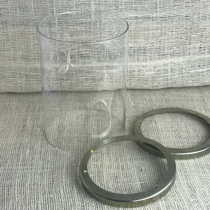Pair of glass cylinders