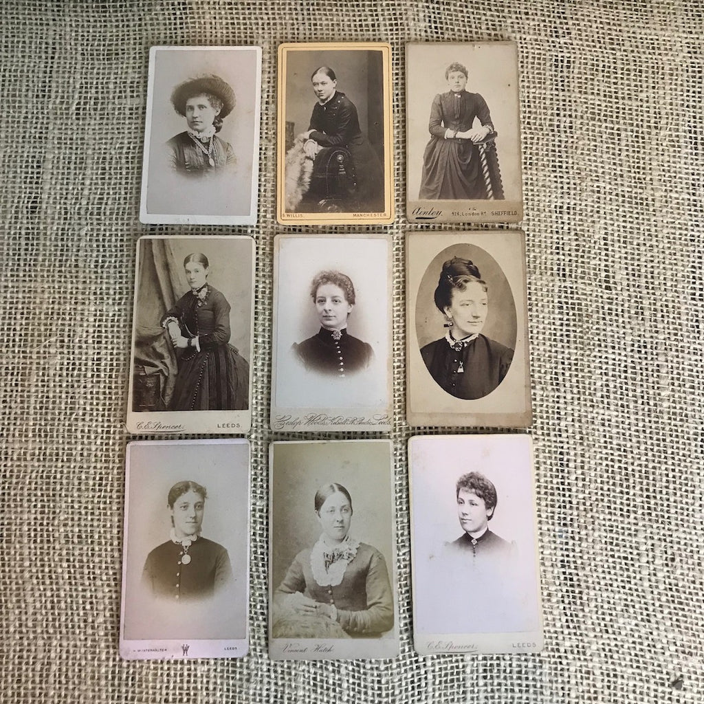 9  x Northern Ladies Carte de Visite