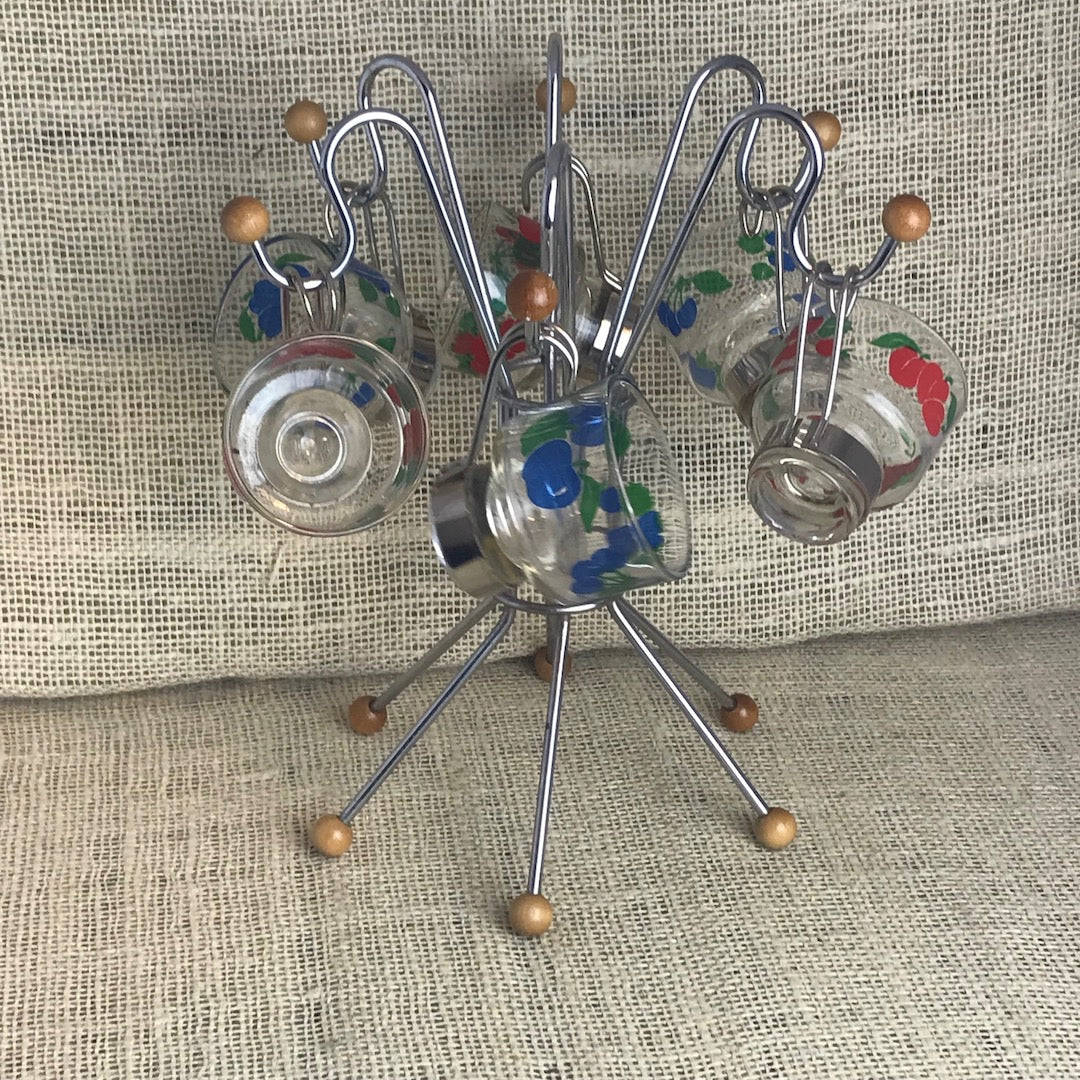 Atomic style tea glasses and stand