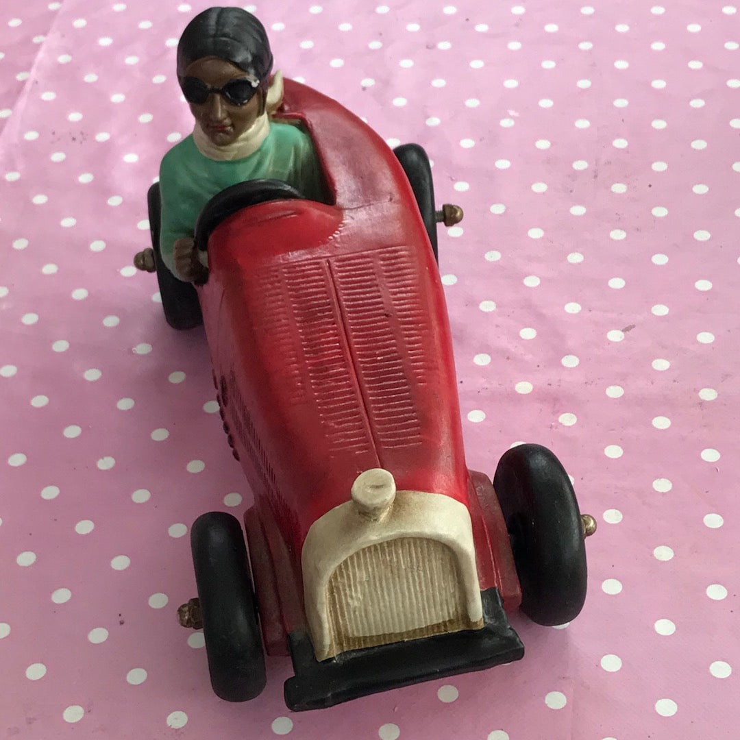 Pair of hand-painted 1920's style racing car toys