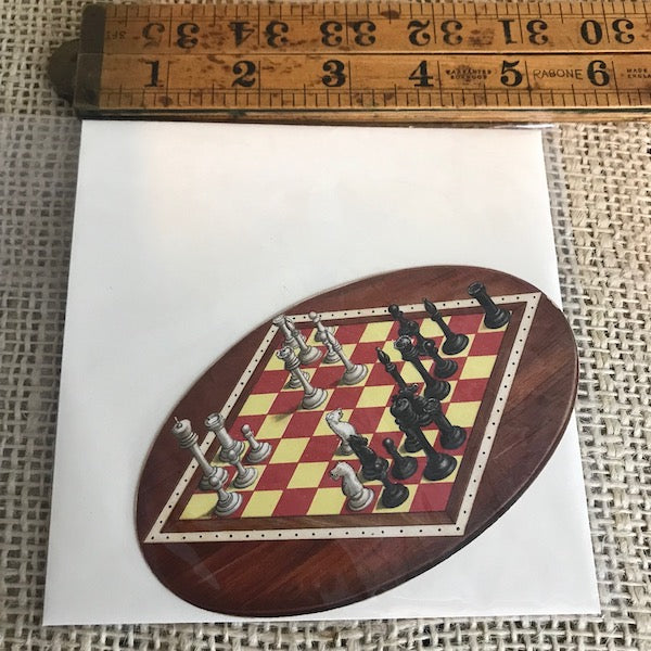 Image of Chess Board vintage Christmas card