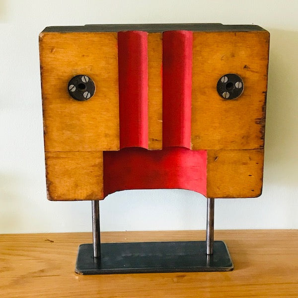 Image of Industrial Form reimagined as robot face sculpture