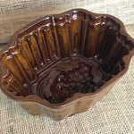 Brown ceramic grapes jelly-blancmange mould