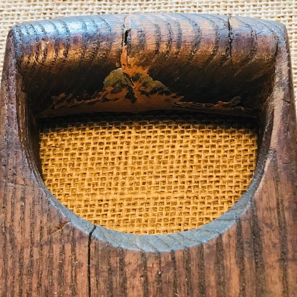 Image of Large vintage garden dibber handle close up