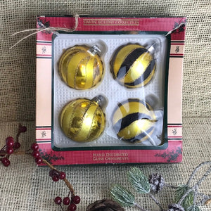 Image of MMX006 Black and Gold striped Simon Holliday ornaments