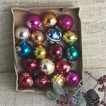 18 medium coloured vintage Christmas baubles