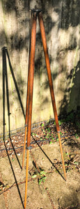 Vintage telescopic wood and brass camera tripod