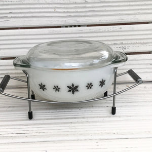 Pyrex Opal Gaiety Casserole Dish with Stand No. 2184 - never used