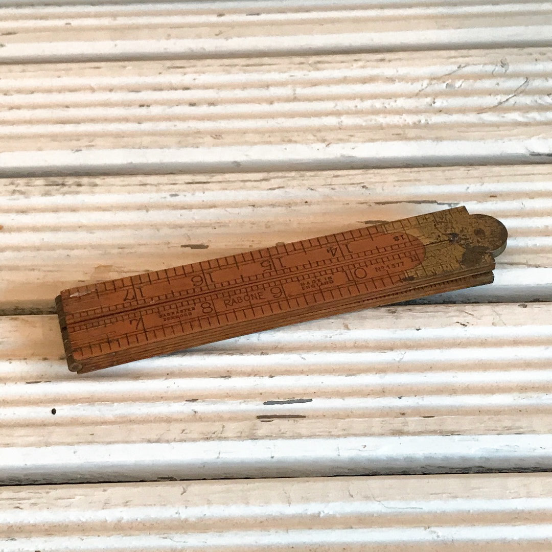 Vintage boxwood and brass Rabone no.1375 folding 24 inch ruler – Moody ...