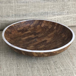 Image of South East Asian 32cm wooden fruit bowl