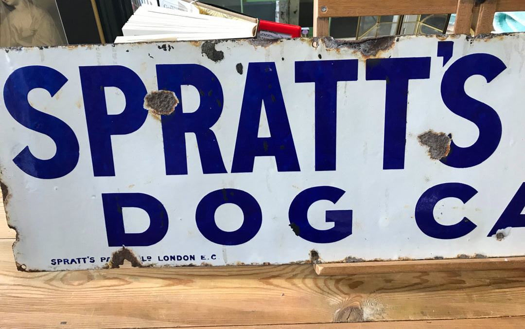 Spratt's Patent Dog Cakes vintage enamel sign