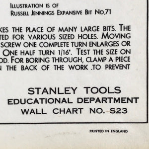 Image of Stanley Tools Dept Wall Chart S23