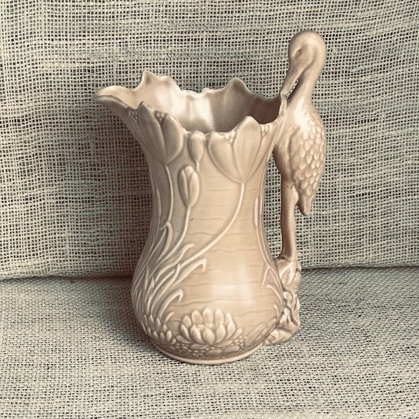 Image of SylvaC Beige Stork jug left facing
