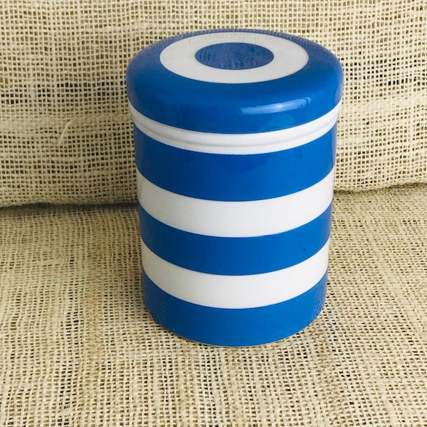 Image of T.G. Green Blue Cornishware canister with lid