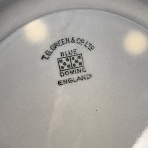 Image of TG Green Blue Domino 4 side plates Back Stamp