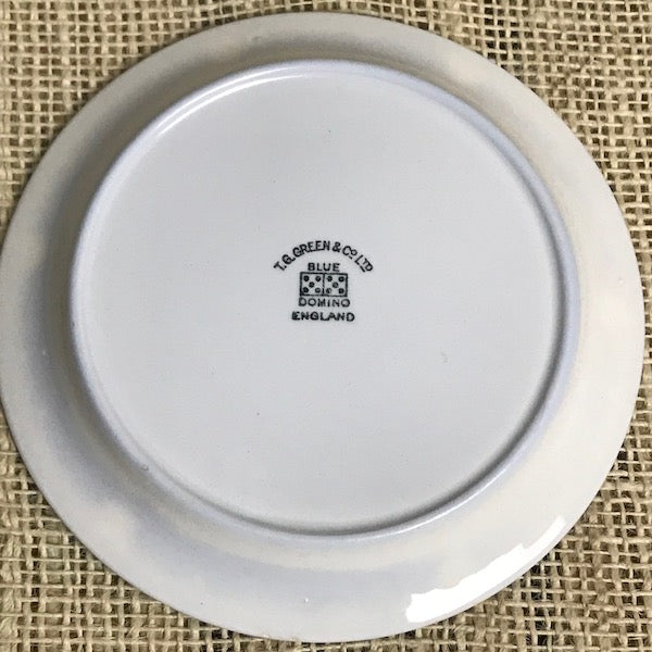 TG Green Blue Domino Butter Plate Back Stamp