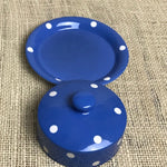 Image of TG Green Blue Domino Worn Butter Dish and Plate