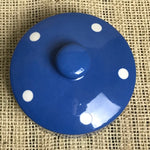 Image of TG Green Blue Domino Worn Butter Dish top view