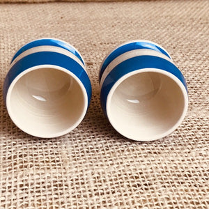 Image of TG Green Cornishware two egg cups Inside view