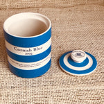 Image of TG Green blue cornishware 200g cheese pot lid off