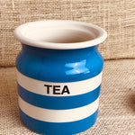 Image of TG Green blue cornishware Tea Jar no lid