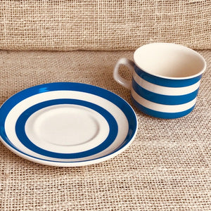 Image of TG Green blue cornishware tea cup and saucer  apart
