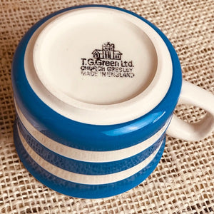 Image of TG Green blue cornishware tea cup and saucer  cup stamp