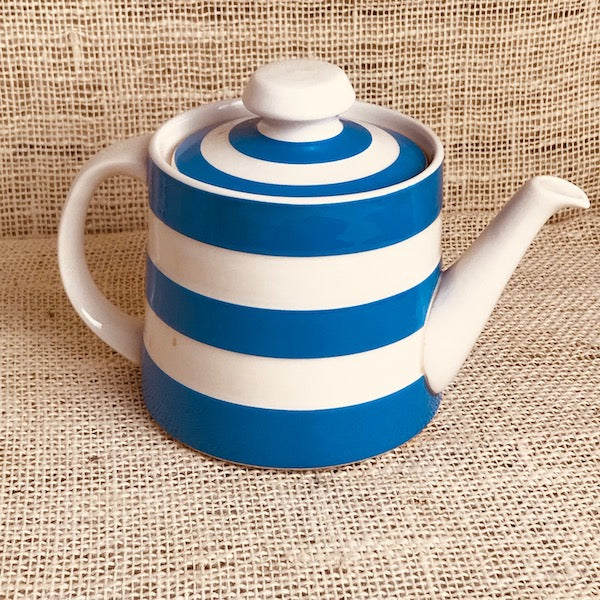 Image of TG Green blue cornishware teapot right view