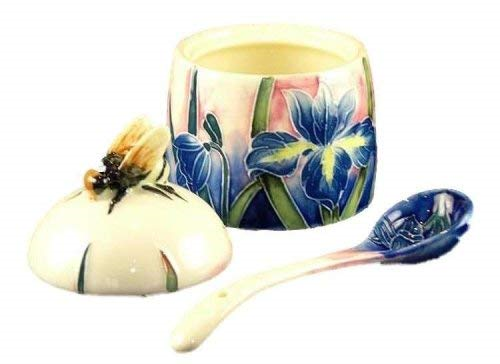 Old Tupton ware Iris design honey pot and spoon