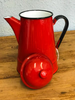 Red enamel coffee pot