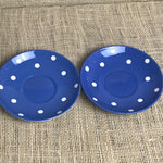 Image of two large TG Green Blue Domino saucers