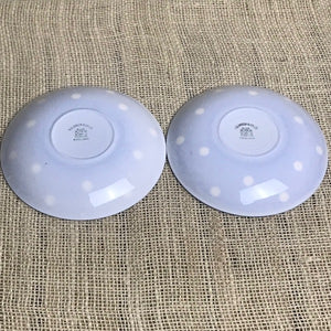 Image of two large TG Green Blue Domino saucers rear view